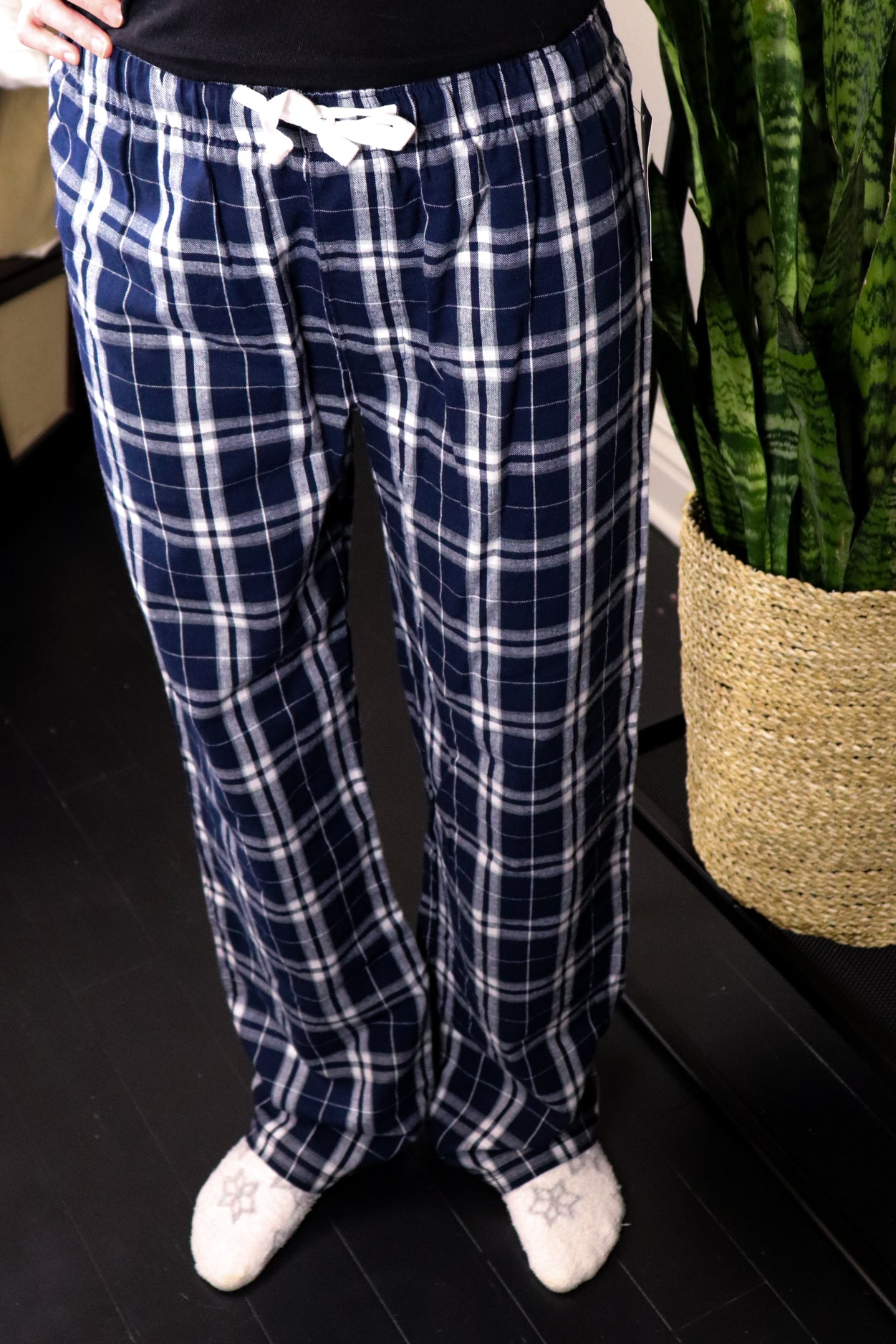 Blue flannel pajama pants
