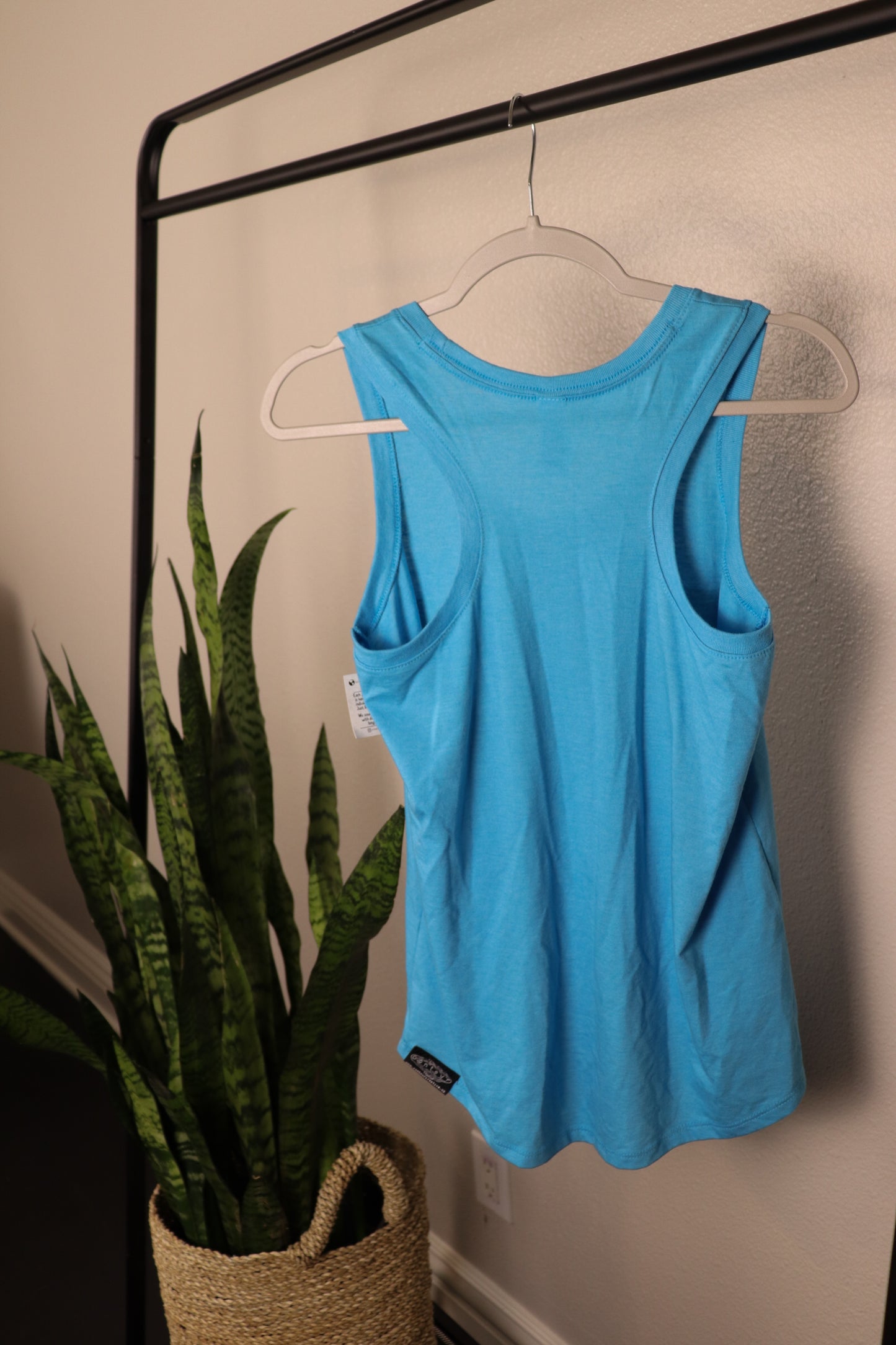 Racerback light blue tank top